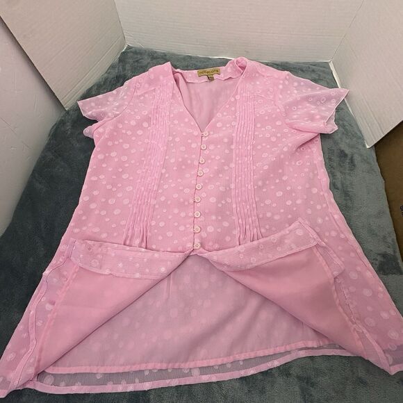 Notations Women’s Blouse Pink Size Large Y2K Peasant Whimsical Princess - Picture 6 of 7